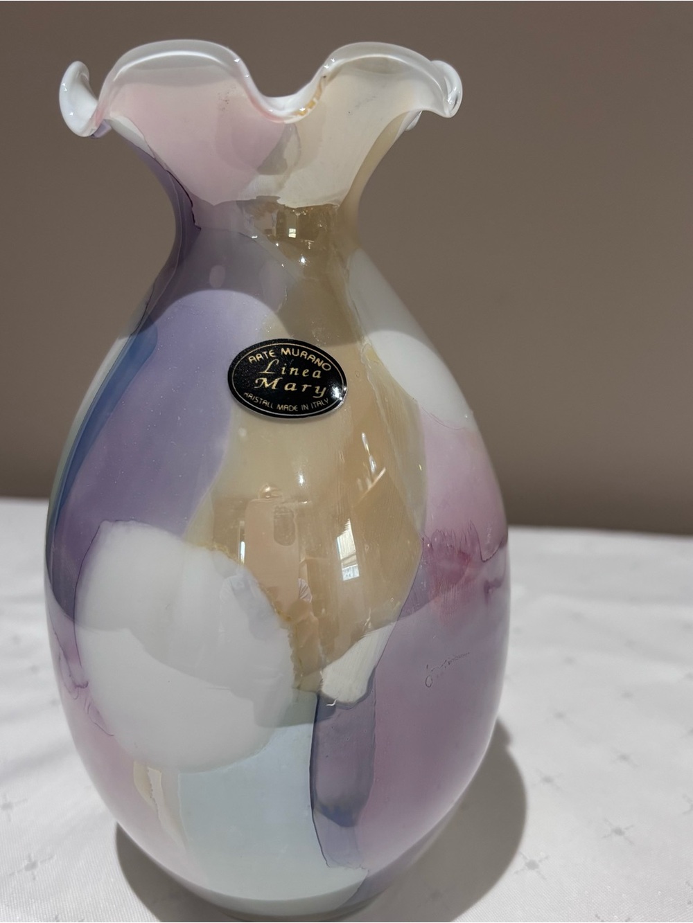 Murano Linea Mary Art Glass Vase